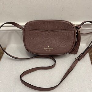 Kate Spade taupe camera crossbody bag purse